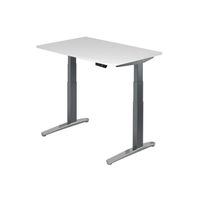 Abbildung von Hammerbacher Schreibtisch XBHM12 Weiß/Graphit Kufe poliert
