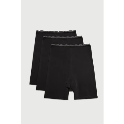 Abbildung von YSABEL MORA Lange Unterhose &quot;BASIC COLLECTION COTTON WITH LACE&quot;, (3er Pack), angenehme Weichheit und Passform gegen Reibung