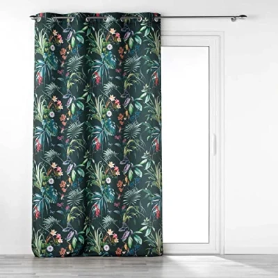Abbildung von Douceur d&#039;Intérieur Feerie Vorhang, Polyester, Smaragd, 140 x 260 cm