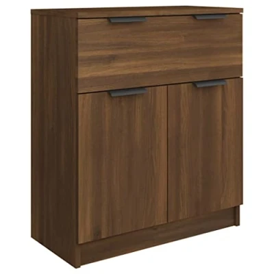 Abbildung von vidaXL Sideboard Kommode Anrichte Schrank Beistellschrank Mehrzweckschrank Standschrank Wohnzimmer Flur Braun Eichen Optik 60x30x70cm Holzwerkstoff