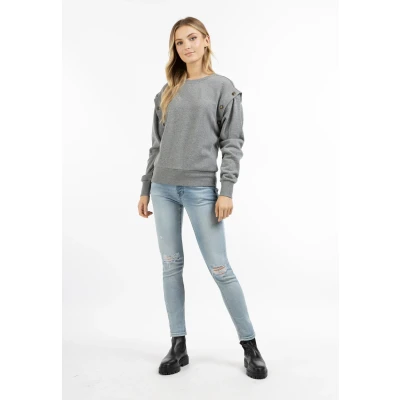 Abbildung von Dreimaster KNÖPFBARER Takelage Sweatshirt, Damen, Größe: XS, Grau melange
