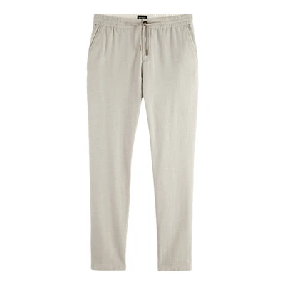Abbildung von Scotch &amp; Soda Men&#039;s Seasonal core Warren Cotton Linen Twill Jogger Casual Pants, Highway Grey, 36W x 32L