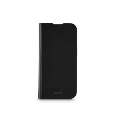 Abbildung von Hama Handyhülle für iPhone 16 Pro Max (Handytasche, Etui mit Kartenfach, Kunstleder, Metallelemente, Standfunktion, extra Schutz von Display und Kamera, Magnet, Klapphülle, recycelt) schwarz