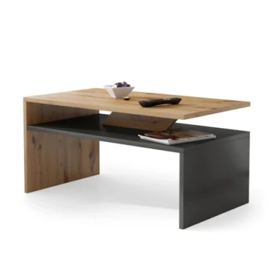 Abbildung von All4All Kleiner Couchtisch Pico Kaffeetisch Wohnzimmertisch Sofatisch mit Ablage Tisch kompakte Größe 90x50cm 05 Artisan Eiche + Anthrazit