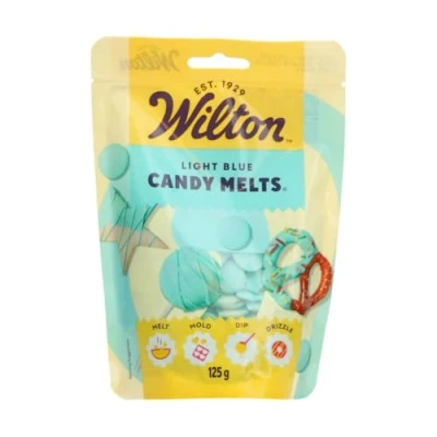 Abbildung von Wilton Candy Melts Hellblau: Schmelzende Glasur mit Süßem, Cremigem Geschmack zum Gießen, Dippen und Dekorieren für Cake Pops, Keksen, Pralinen Kuchen 125 g