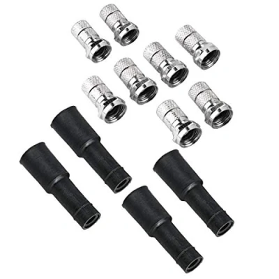 Abbildung von Hama 8 x F Stecker für 6,5 mm Koax Kabel + 4 Isolierkappen, SAT Anschluss Set Quad und Quadswitch LNBs