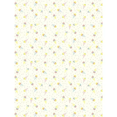 Abbildung von Décopatch Papier No. 784 Packung mit 20 Blätter (395 x 298 mm, ideal für Ihre Papmachés) gelb, eiscream