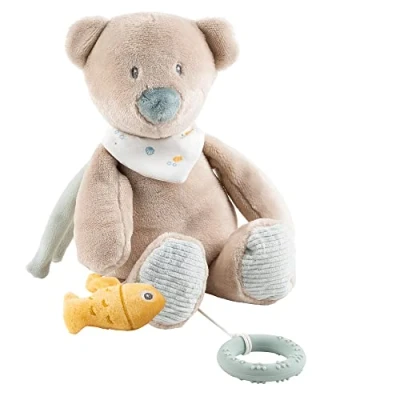 Abbildung von Nattou Spieluhr aus Polyester, Bär Jules, Wiegelied «La Le Lu», Mit Beißring, Ca. 30 cm, Romeo, Jules und Sally, Beige