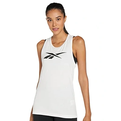 Abbildung von Reebok Damen Te Graphic Vector Tank, White, 2XS