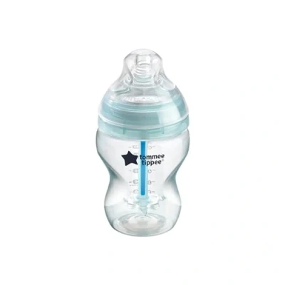 Abbildung von Tommee Tippee Anti Colic Baby Bottle, Slow Flow Breast Like Teat and Unique Venting System, 260ml, Pack of 1, Clear