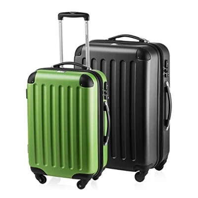 Abbildung von HAUPTSTADTKOFFER Spree 2er Koffer Set Hartschale Matt, TSA, 55 / 65 cm, mit Volumenerweiterung, Apfelgrün Schwarz