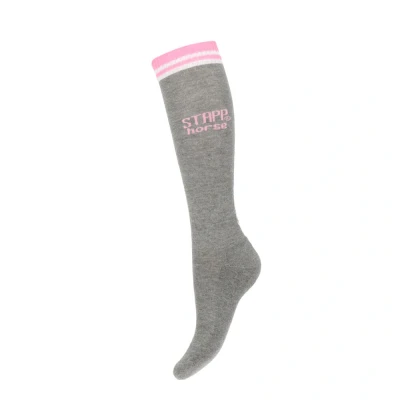 Abbildung von Stapp Horse Reitsocken Born To Ride Horses Hellgrau 35 38