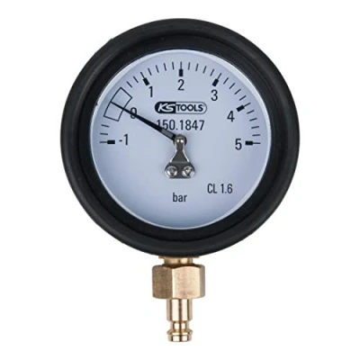 Abbildung von KS Tools 150.1847 Manometer 1,0 5,0 bar inkl. Anschlussnippel und Schutzkappe