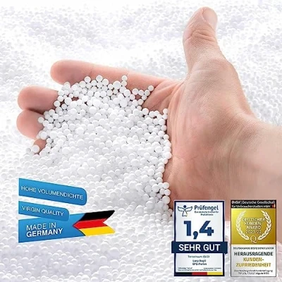 Abbildung von LAZY BAG Original EPS Perlen Sitzsackfüllung Sitzsack Styropor Kügelchen Nachfüllpack Füllung für Sitzsäcke Sitzkissen Nackenkissen UVM. (100 Liter)