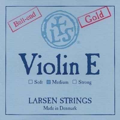 Abbildung von Larsen Violin Saiten Original Synthetic,Fiber Core E Gold, rostfreier Stahl, vergoldet, mit Kugel, medium
