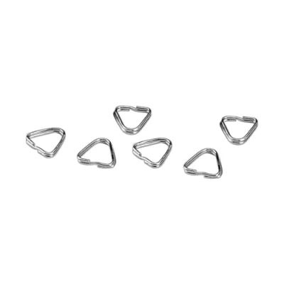 Abbildung von Hama 6er Set Splentringe/Schlüsselringe zur Befestigung von Kameragurten, Dreiecksform, Durchmesser: 12 mm, Silber