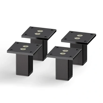 Abbildung von sossai® Exklusiv small Aluminium Möbelfüße E3MF 4er Set Höhe: 60mm Farbe: Schwarzmatt