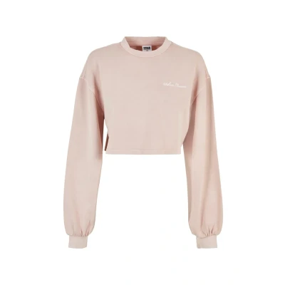 Abbildung von Urban Classics Cropped Small Sweatshirt, Damen, Größe: Large, Pink