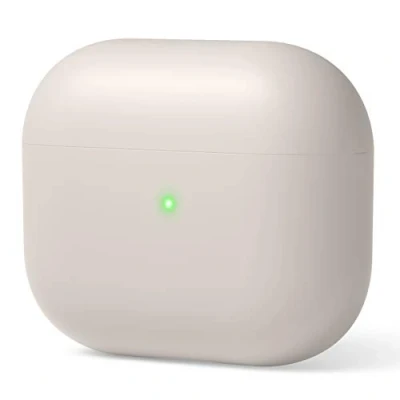 Abbildung von elago Liquid Hybrid Hülle Kompatibel mit AirPods 3 Case Cover Dreischichtiger Strukturschutz, Voller Schutz, LED Sichtbar, Hochwertiges Silikon Schutzhülle (Taupe)