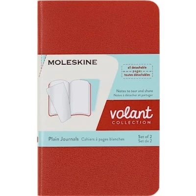 Abbildung von Moleskine Volant Notizhefte (blanko, Soft Cover, X Small) 2er Set Korallrot, Aquamarinblau