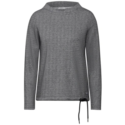 Abbildung von Cecil MIT Ubootausschnitt Langarmshirt, Damen, Größe: Medium, Schwarz