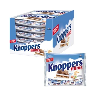 Abbildung von Knoppers minis 12 x 200g Gefüllte Waffelschnitte mit Milchcreme und Nougatcremefüllung