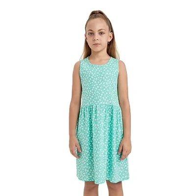 Abbildung von DeFacto Mädchen Kleid Modisches für stilbewusste Mädchen,Grün,5 6 Jahre