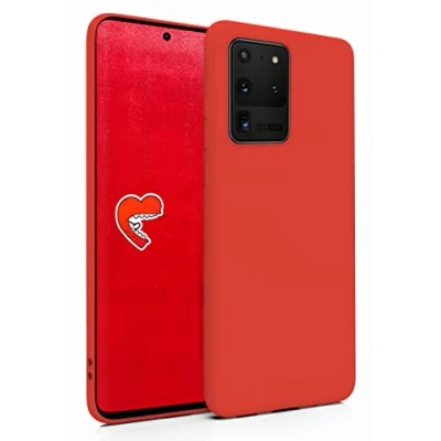 Abbildung von MyGadget Silikon Hülle für Samsung Galaxy S20 Ultra robuste Schutzhülle TPU Case Slim Silikonhülle Back Cover Kratzfest Handyhülle in Rot