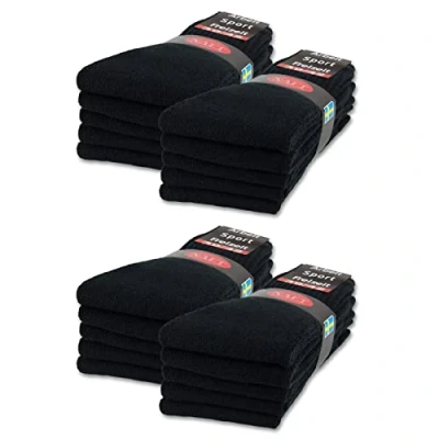 Abbildung von sockenkauf24 10 20 30 Paar Sportsocken Tennissocken Arbeitssocken Herren &amp; Damen Socken Baumwolle (39 42, Schwarz)
