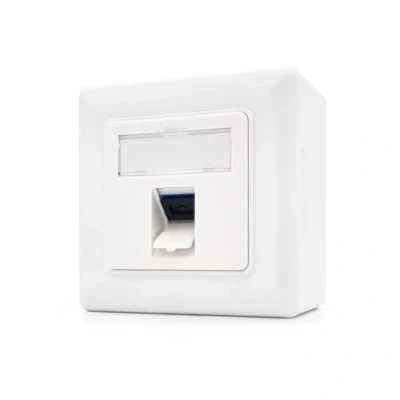 Abbildung von maintec Glasfaser Anschlussdose 1x Simplex SC UPC/SC UPC Aufputz LWL Keystone, geeignet für FTTH, weiß