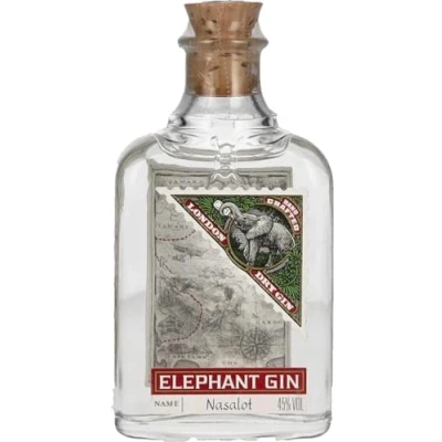 Abbildung von Elephant London Dry Gin in Miniaturflasche 50 ml Handcrafted Manufaktur aus Deutschland Mini Flasche