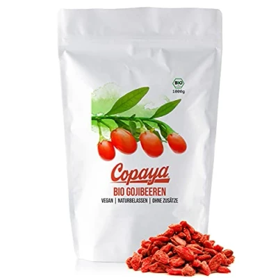 Abbildung von Bio Gojibeeren 1000g, Chinesischer Bocksdorn, Milde Goji Beeren aus biologischem Anbau (1KG)