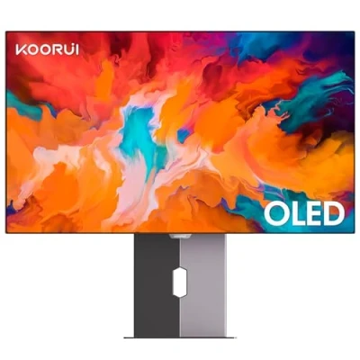 Abbildung von KOORUI 27 Zoll OLED Gaming Monitor, 1440P 240Hz 0.03ms PC 90W Type C Charge, DCI P3 Slim Screen, HDMI 2.0, DisplayPort 1.4, USB 3.1, 100 * 100mm VESA, Schwarz, 27E8QK