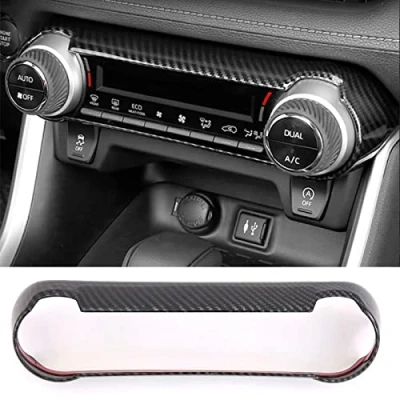 Abbildung von HIGH FLYING für RAV4 XA50 2019 2022 Kohlefaserfarbe Interieur Mittelkonsole Dekor 1 Stück ABS Kunststoff