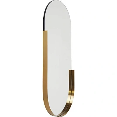 Abbildung von Kare Design Spiegel Hipster Oval Gold, Wandspiegel, leichte Wandmontage, Dekospiegel, Schminkspiegel, Ganzkörperspiegel, Ankleidespiegel, (H/B/T) 114,4x50,2x5cm
