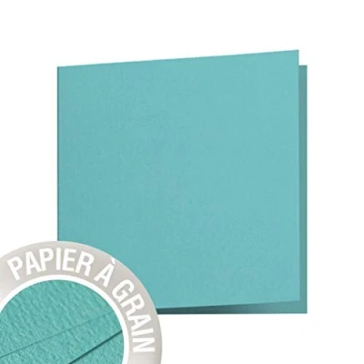 Abbildung von Clairefontaine 28219C Packung mit 25 Karten gefaltet Grain de Pollen 16x16 cm 210g, Minzgrün, 1 Pack