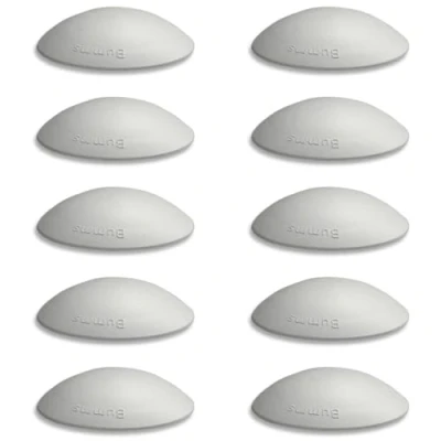Abbildung von Bumms Türstopper für Boden und Wand Grau selbstklebend ohne bohren [10 Stück] Ø 60 mm Wandpuffer Wandschutz aus Gummi Türpuffer Türanschlag, Türgriffschutz bei Wänden