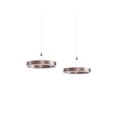 Abbildung von Lucande LED Hängeleuchte Kolo, 86 cm, 2 flg., braun, dimmbar