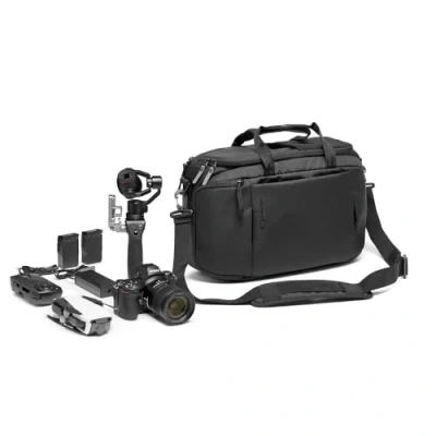 Abbildung von Manfrotto Advanced Hybrid III Professioneller Kamerarucksack, für Spiegellose Kameras mit Objektiven und Laptop, Umwandelbar in eine Umhängetasche, Stativhalterung Abnehmbarer Kameraeinheit