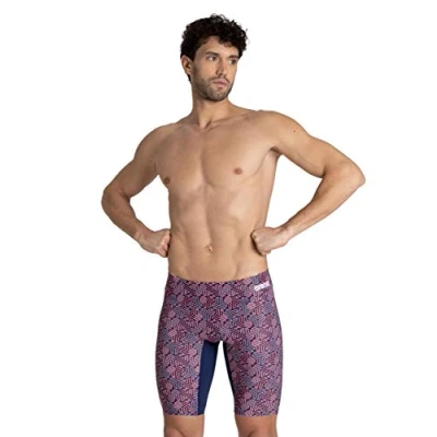 Abbildung von ARENA Kikko MaxLife Jammer Badeanzug für Herren, Schwimmhose, Swimsuit, Marineblau, Rot, 24