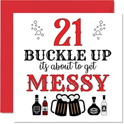 Abbildung von Stuff4 Lustige Geburtstagskarte zum 21. Geburtstag für Männer und Frauen Sohn, Tochter, Bruder, Schwester, Enkel, Enkelin, Nichte, Neffe, Onkel, 145 mm x Grußkarten,