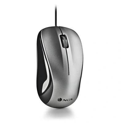Abbildung von NGS Crew Optische Maus von 1200dpi und USB Cable, Computer oder Laptop mit 2 Tasten, für Links Rechtshänder, Grau