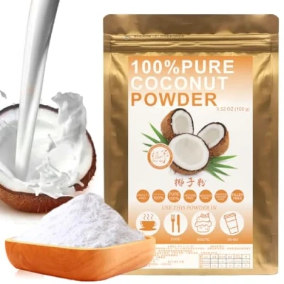 Abbildung von Plant Gift 100% Pure Coconut Powder 椰子粉 Natürliches Pulver, Großes Aroma für Getränke, Smoothie, Joghurt, Backen, Kekse, Kuchen und Nicht GVO Kein Füllstoff,100G/3.25oz