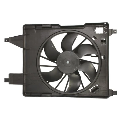 Abbildung von NRF 47368 Lüfter 383 12 120 mit Kühlerlüfterrahmen (Zarge) RENAULT: MEGANE 2, Kangoo II Express, CLIO 2