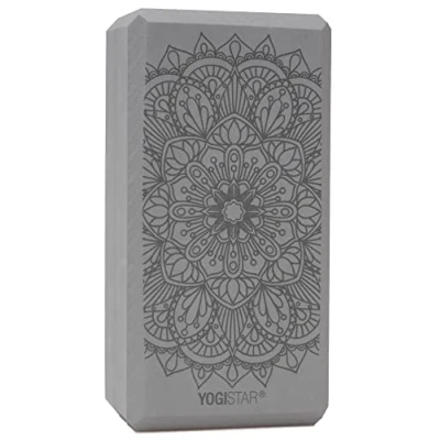 Abbildung von Yogablock Basic Art Lotus Mandala Yoga Graphit Stabil YOGISTAR