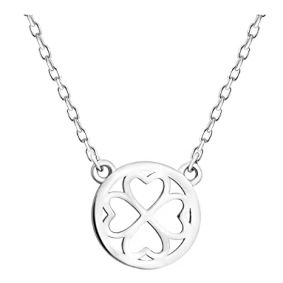Abbildung von Sofia Milani Circle Cloverleaf Halskette, Damen, Größe: One Size, Silver