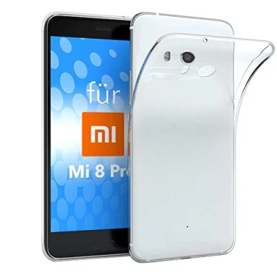 Abbildung von EAZY CASE Hülle kompatibel mit Xiaomi Mi 8 Pro Schutzhülle Silikon, Ultra dünn, Slimcover, Handyhülle, Silikonhülle, Backcover, Durchsichtig, Klar Transparent