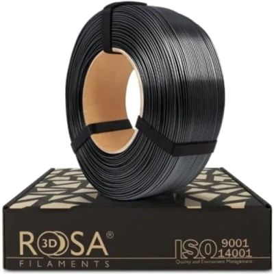Abbildung von ROSA 3D PET G Standard High Speed Filament 1.75 mm für Drucker Druckmaterialien Leicht Glänzend PETG Printing Materials Schwarz Refill 1 kg