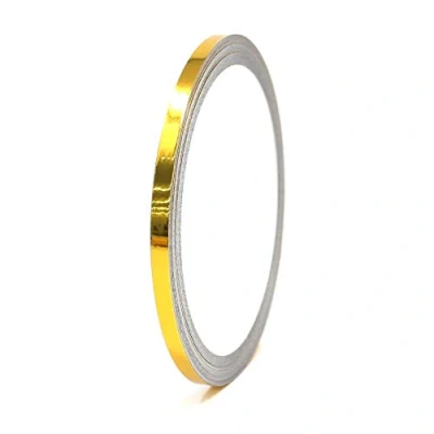 Abbildung von 8,5 Meter Glanz Zierstreifen Auto Motorrad Boot Modellbau Silber Chrom Finest Folia Dekorstreifen Seitenstreifen Klebestreifen (Chrom Gold, 3mm Breite)