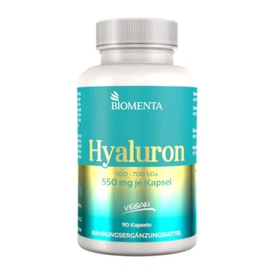 Abbildung von BIOMENTA Hyaluronsäure 90 Kapseln mit 500 700 kDa / Kapsel Premiumqualität Kapseln, 90,00 St., 66.7 g